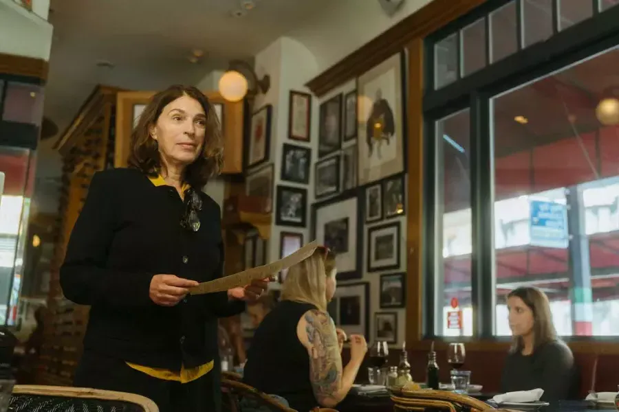 Lidia Valledor at work in North Beach's Cafe Zoetrope