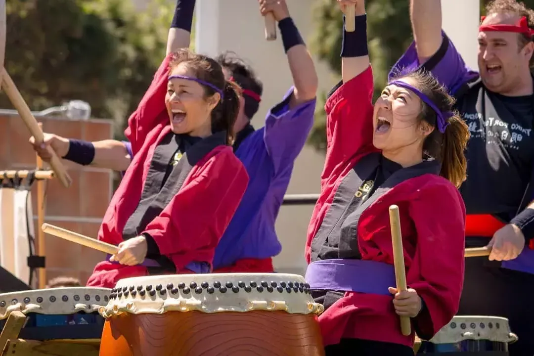 Drummers in Japantown at the annual Cherry Blossom Festival